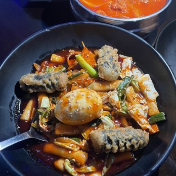 Dangol - Small Army stew (Top) & Spicy Rice Cakes (Bottom) - Korean Near Me - Flushing, New York