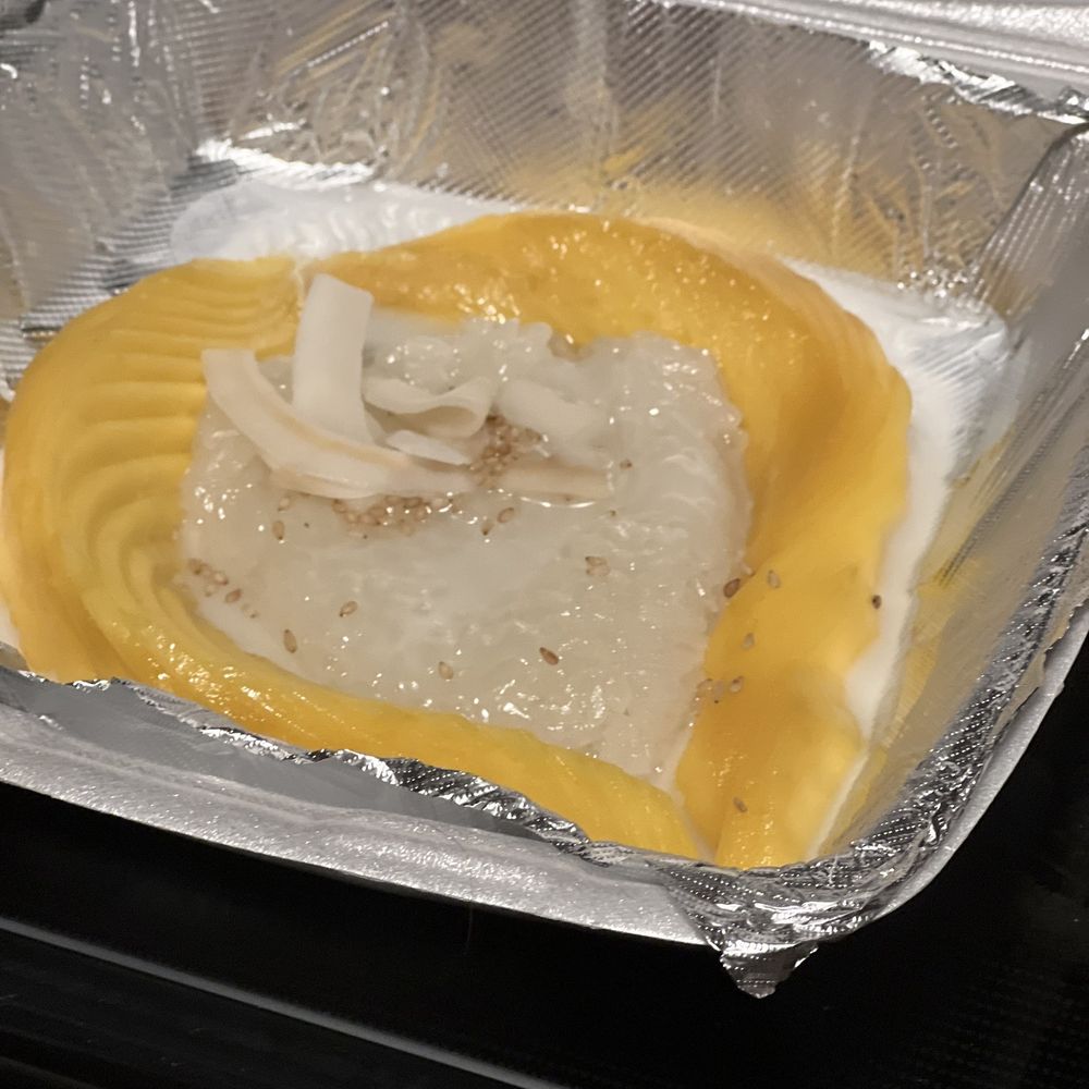 Thai Lao Cuisine - Mango sticky rice to go- pretty and tasty - Thai Near Me - Fair Oaks, California Thai Lao Cuisine - Mango sticky rice to go- pretty and tasty - Thai Near Me - Fair Oaks, California