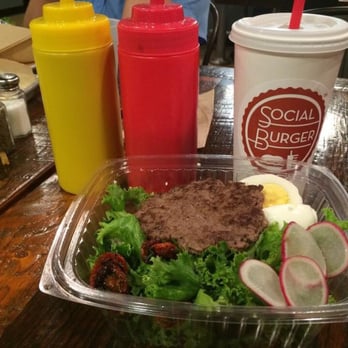 Social Burger - Burger Bowl---one patty, lettuce, sun-dried tomatoes, radish slices, and hard boiled egg. - Burgers Near Me - Vienna, Virginia Social Burger - Burger Bowl---one patty, lettuce, sun-dried tomatoes, radish slices, and hard boiled egg. - Burgers Near Me - Vienna, Virginia