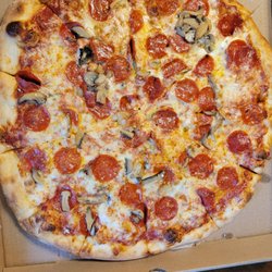 A Pizza & More - Large pizza with pepperoni and mushrooms