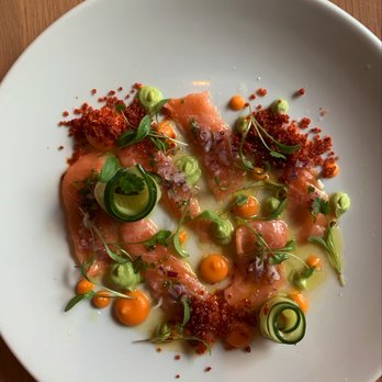 Michael Nadra - Salmon Ceviche starter. - Modern European Near Me - London, XGL
