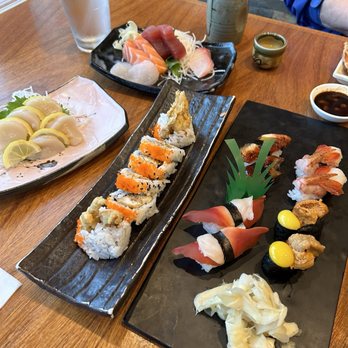 Akira Sushi Bistro - fresh scallops, sashimi appetizer, spider roll and a sushi medley were all delicious! - Japanese Near Me - Ashburn, Virginia