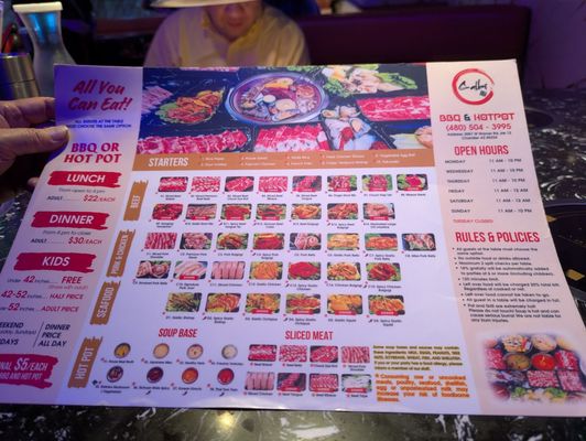 Menu photo 8 Galbi BBQ & Hotpot Chandler, AZ