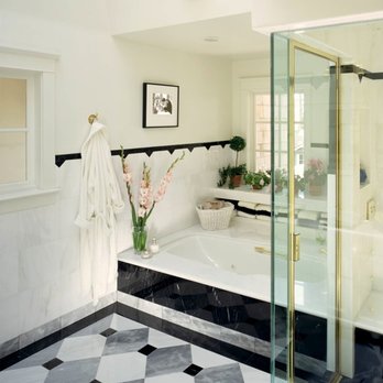 Polymath Contractors - Bathroom with black and white tile - General Contractors Near Me - Englewood, Colorado Polymath Contractors - Bathroom with black and white tile - General Contractors Near Me - Englewood, Colorado