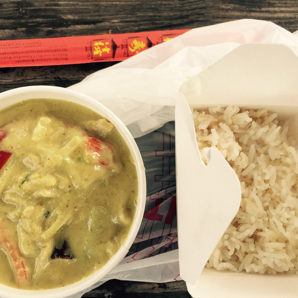 Chaiyo Thai Food Truck - Green Curry. Generous portion size. Was plenty of food for my hungry boyfriend and myself. - Food Trucks Near Me - Eugene, Oregon