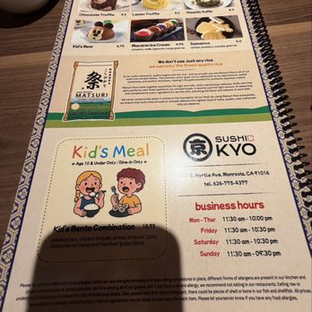 Sushi Kyo - Menu - Japanese Near Me - Monrovia, California Sushi Kyo - Menu - Japanese Near Me - Monrovia, California