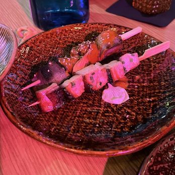 Mandala Cantina - Pork belly skewer + Beef tongue skewer - Latin American Near Me - Downey, California Mandala Cantina - Pork belly skewer + Beef tongue skewer - Latin American Near Me - Downey, California