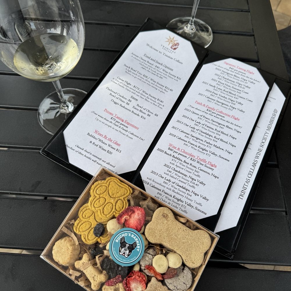 Trinitas Cellars - Doggie barkuterie board - Wine Tasting Room Near Me - Napa, California Trinitas Cellars - Doggie barkuterie board - Wine Tasting Room Near Me - Napa, California