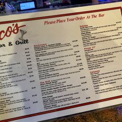 Nico's Bar and Grill - Menu as of Jul '22.