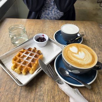 Chocolate Fish Coffee Roasters - latte, cappuccino and $5 waffe - Coffee Roasteries Near Me - Sacramento, California