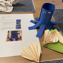 Kensington-Normal Heights Branch Library - Octopus and Ruffles heart craft; scissors and tape or glue needed only.