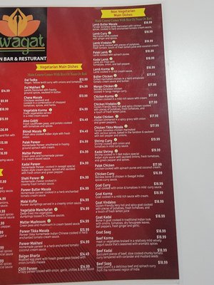 Menu photo 1 Swagat India Bar and Bistro Edmonton, AB Menu photo 1 Swagat India Bar and Bistro Edmonton, AB
