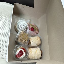 Sweet Gilly’s - Cinnamon Roll, Edible Cookie Dough, Strawberry Shortcake cupcake, Strawberry Matcha Cookie, Sausage Kolaches