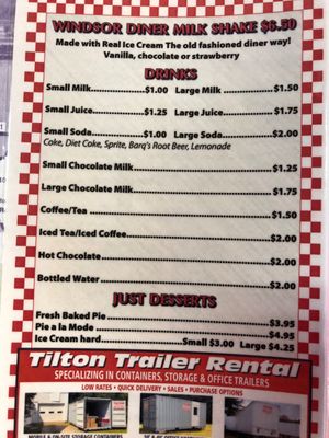 Menu photo 1 The Windsor Diner Windsor, VT Menu photo 1 The Windsor Diner Windsor, VT