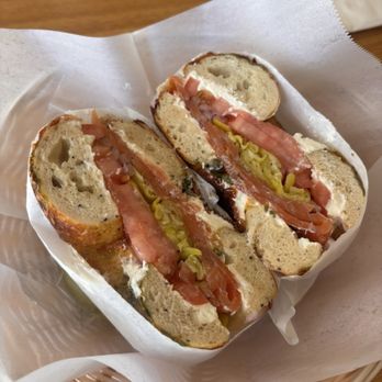 Regal Bagel - Lox bagel on pesto cheese - Bagels Near Me - San Jose, California Regal Bagel - Lox bagel on pesto cheese - Bagels Near Me - San Jose, California