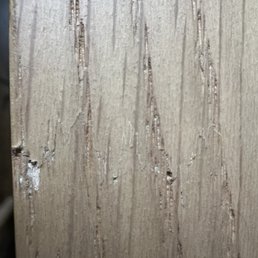 Chipped veneer. Chipped veneer.