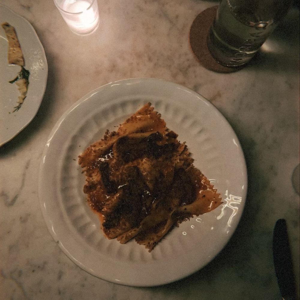 I Cavallini - farfallone with calabrian chili butter and smoked pancetta - Italian Near Me - Brooklyn, New York I Cavallini - farfallone with calabrian chili butter and smoked pancetta - Italian Near Me - Brooklyn, New York