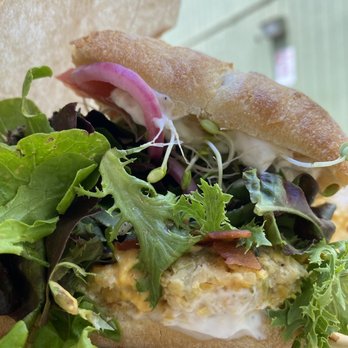 The Cosmic Kitchen - Tunaless melt on Ciabatta with garlic aïoli - Vegan Near Me - Haleiwa, Hawaii The Cosmic Kitchen - Tunaless melt on Ciabatta with garlic aïoli - Vegan Near Me - Haleiwa, Hawaii