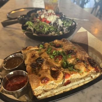 Koloa Pizza Kitchen + Bar - House bread and salad with Lilikoi ice tea - Pizza Near Me - Koloa, Hawaii Koloa Pizza Kitchen + Bar - House bread and salad with Lilikoi ice tea - Pizza Near Me - Koloa, Hawaii