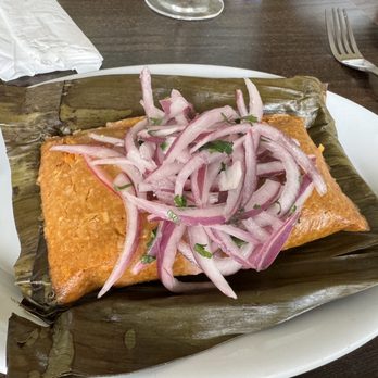 Limeña Peruvian Eatery - Tamal de Puerco con Salsa Criolla - Peruvian Near Me - Thousand Oaks, California Limeña Peruvian Eatery - Tamal de Puerco con Salsa Criolla - Peruvian Near Me - Thousand Oaks, California
