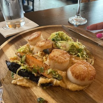 Firewater Kitchen + Bar - Scallops, grits and vegetables - Salad Near Me - Oakland, Maryland Firewater Kitchen + Bar - Scallops, grits and vegetables - Salad Near Me - Oakland, Maryland