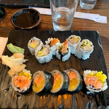 Rakuya - Salmon Roll and I think Dragon Roll - Sushi Bars Near Me - Washington, DC, District of Columbia