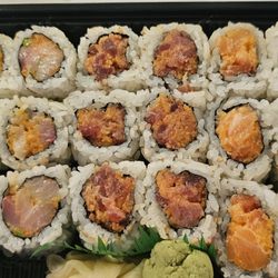 Asian Taste - Left to right: spicy yellowtail, spicy tuna, spicy salmon