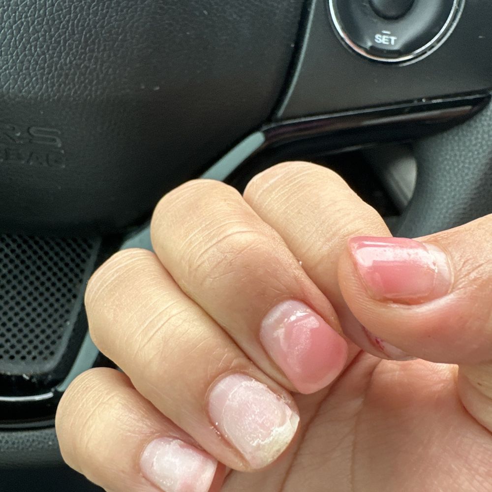 Started filing my nails and stopped once their regulars arrive came arrived.