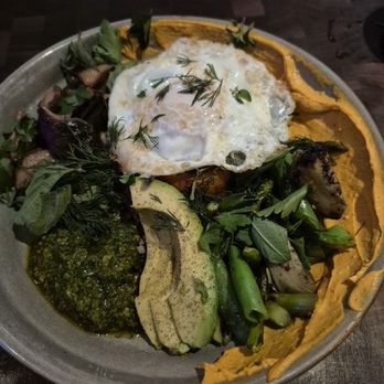 The Henry - Harvest Bowl w/egg over easy - DELICIOUS! - New American Near Me - Dallas, Texas The Henry - Harvest Bowl w/egg over easy - DELICIOUS! - New American Near Me - Dallas, Texas