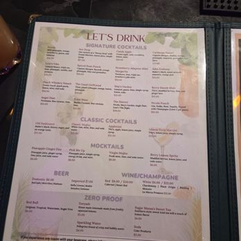 Pecola’s - Drink menu (May 2026) - Hookah Bars Near Me - Hampton, Virginia