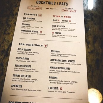 TBA - Cocktail Bars Near Me - San Antonio, Texas TBA - Cocktail Bars Near Me - San Antonio, Texas