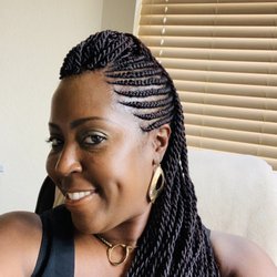 Mayi's Braiding Salon - Mohawk braids and twists side view