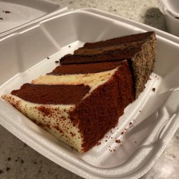 Red velvet cheesecake combo and blackout cake