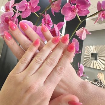 The Finest Nails and Spa - Pink aura gel manicure - Nail Salons Near Me - Costa Mesa, California