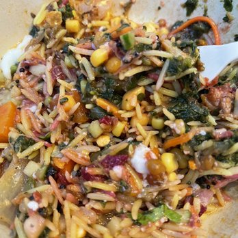 RASA - Tumeric rice, half vegetable& half tofu, spinach, tomato(?) base sauce, carrot, beets, cucumber, corn, cilantro, lentils - Indian Near Me - Arlington, Virginia RASA - Tumeric rice, half vegetable& half tofu, spinach, tomato(?) base sauce, carrot, beets, cucumber, corn, cilantro, lentils - Indian Near Me - Arlington, Virginia