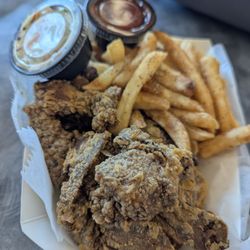 Harold's Chicken - Fried liver. I thought it was a side but WOW! Generously sized with a light crispy breading served hot outta the fryer. Yum!