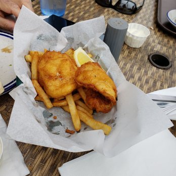 Hofbrau - 1/2 of our fish and chips.. very moist fish! - Sandwiches Near Me - Morro Bay, California Hofbrau - 1/2 of our fish and chips.. very moist fish! - Sandwiches Near Me - Morro Bay, California