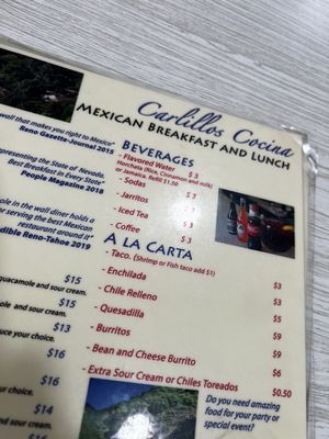Menu photo 7 Carlillos Cocina Sparks, NV