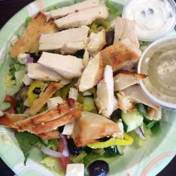 Niko's Greek Restaurant - Chicken salad. Very good flavor and fresh ingredients. Comes with vinaigrette, tzatziki, and warm pita. - Greek Near Me - Abilene, Texas Niko's Greek Restaurant - Chicken salad. Very good flavor and fresh ingredients. Comes with vinaigrette, tzatziki, and warm pita. - Greek Near Me - Abilene, Texas