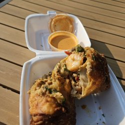 Krys’ Soul Kreations - A great fried seafood roll all on its own or with the spicy dip that comes along. $10 for the serving