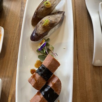 Shizen - Eggplant (top), Bean Curd (bottom) - Sushi Bars Near Me - San Francisco, California Shizen - Eggplant (top), Bean Curd (bottom) - Sushi Bars Near Me - San Francisco, California