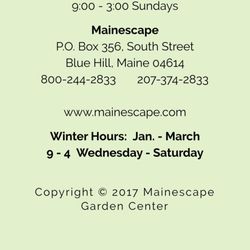 Mainescape - Hours, time and places.