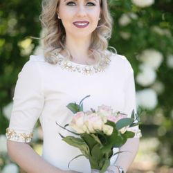 Nijia Britt - Half Updo Wand Curls Wedding Bridal Makeup red lip Hairstylist Richardson TX Makeup Artist