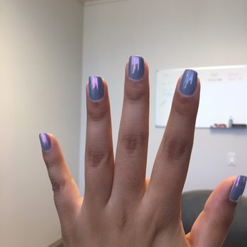 Glow Spa & Nails - Shellac with chrome finish on my real nails. Love it - Nail Salons Near Me - Houston, Texas