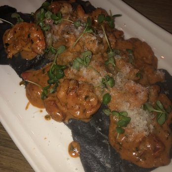 Fig 313 - squid ink with prawns and vodka sauce - very fresh and light. home made pasta, clearly. - New American Near Me - San Clemente, California