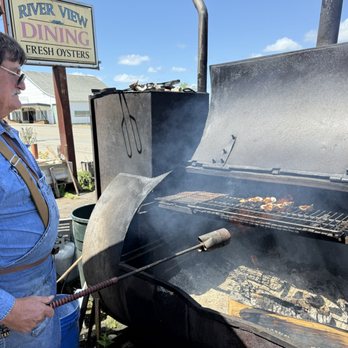 River View Dining - Grilling the oysters - Seafood Near Me - South Bend, Washington River View Dining - Grilling the oysters - Seafood Near Me - South Bend, Washington
