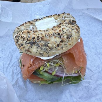 The Posh Bagel - Posh Sliced Lox & Cream Cheese ( With all Veggies ) - Bagels Near Me - Davis, California