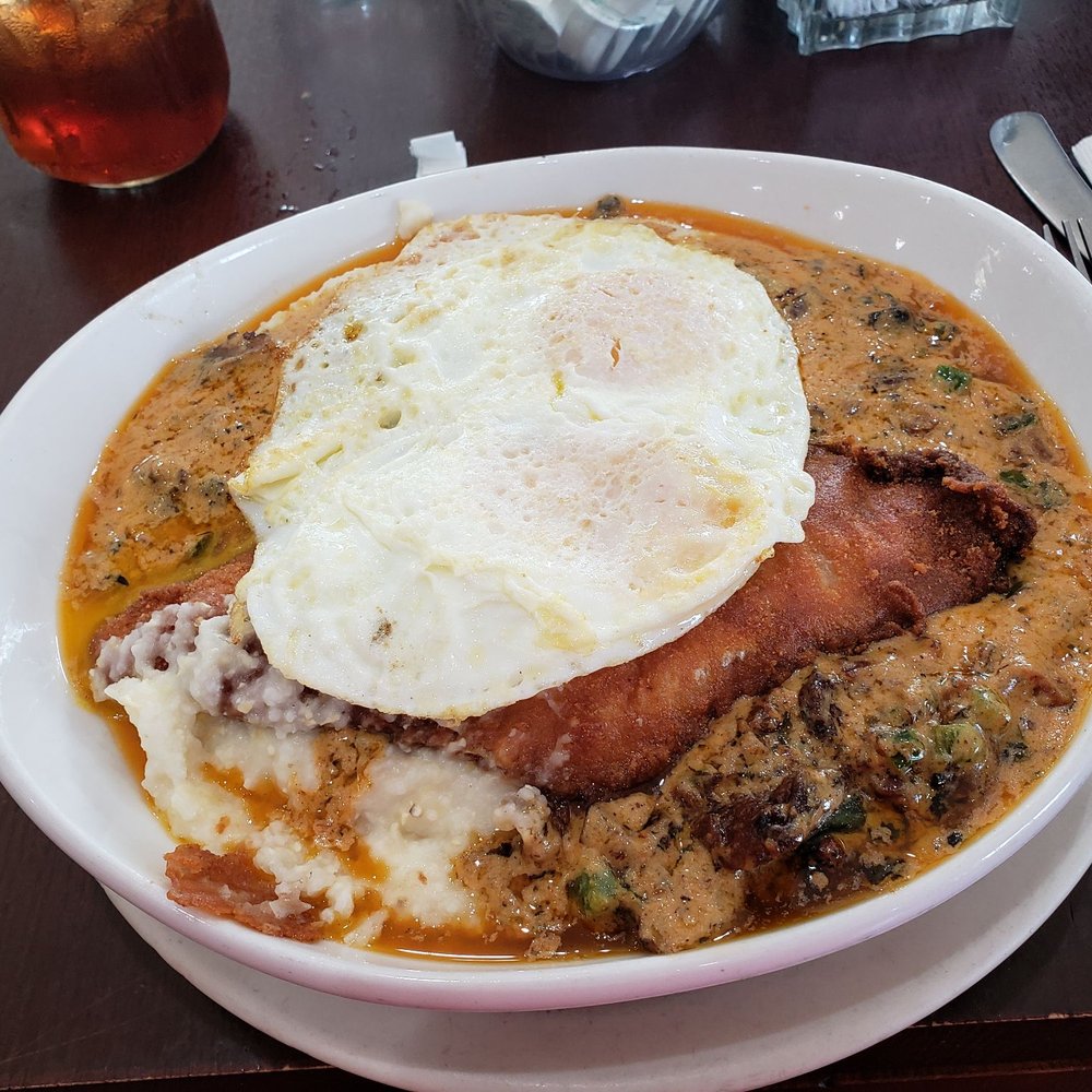 Southern Belle's - Georgia catfish and cheddar jalapeño grits. - New American Near Me - Plainfield, Illinois Southern Belle's - Georgia catfish and cheddar jalapeño grits. - New American Near Me - Plainfield, Illinois