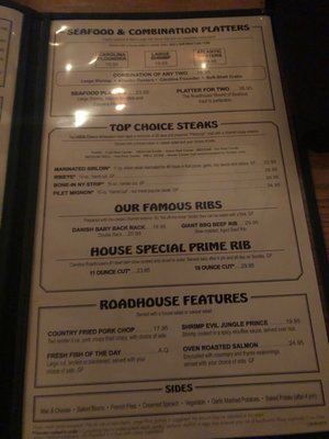 Menu photo 7 Carolina Roadhouse Myrtle Beach, SC