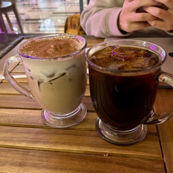 Baci Coffee - tiramisu latte (left), cinnamon vanilla cold brew (right) - Coffee & Tea Near Me - San Diego, California Baci Coffee - tiramisu latte (left), cinnamon vanilla cold brew (right) - Coffee & Tea Near Me - San Diego, California